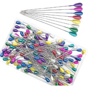 150 White Pearl Head Pins for DIY Decoration, Craft and Sewing Projects - 55mm/2.17in Straight Pins for Wedding Bouquets