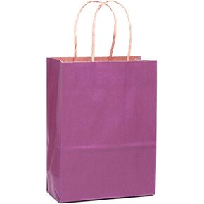 qiqee 32-Packs Paper Bags with Handles Bulk 7.6"x4.75"x10.5" Medium Gift Bags 16 Different Senior Color Bags Multiple Uses（Medium Size）