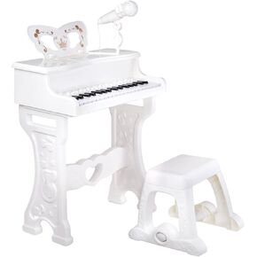 ألعاب لوحة مفاتيح البيانو ColorSavvy 37 مفتاحًا للفتيات، آلة موسيقية إلكترونية مع ميكروفون، أصوات وأضواء متعددة، مقعد، ألعاب تعلم البيانو التعليمية للأطفال بعمر 3 سنوات فما فوق (وردي) (وردي) in Kuwait