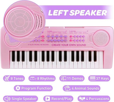 37 مفتاح لعبة البيانو للأطفال، ألعاب البيانو لوحة المفاتيح لعمر 3 4 5 6 سنوات، ألعاب موسيقية للوحة مفاتيح البيانو الإلكترونية للأطفال بعمر 3 سنوات فما فوق (أسود) in Kuwait