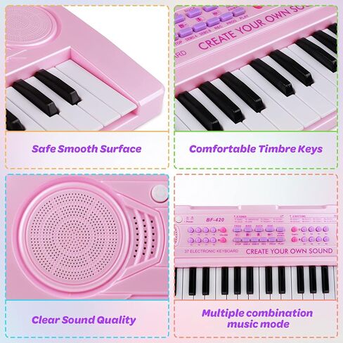 37 مفتاح لعبة البيانو للأطفال، ألعاب البيانو لوحة المفاتيح لعمر 3 4 5 6 سنوات، ألعاب موسيقية للوحة مفاتيح البيانو الإلكترونية للأطفال بعمر 3 سنوات فما فوق (أسود) in Kuwait