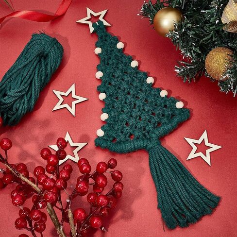 مجموعة أدوات صنع شجرة عيد الميلاد من Macrame، مجموعة مكونة من 4 قطع من أدوات Macrame DIY للبالغين المبتدئين مع تعليمات in Saudi Arabia
