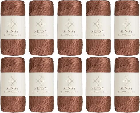 Sensy Premium 2 مم 251 ياردة حبل بوليستر 100% سلك بولي بروبيلين سلك مكرامية 2 مم حقيبة كروشيه حبل مكرامية حبل كروشيه هدية للحياكة (أحمر) in Kuwait