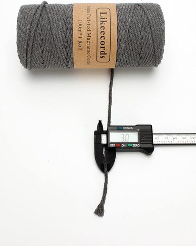 Macrame Cord,2mm x 219yard Cotton Twine String Cord,Natural White Cotton Rope Craft String for DIY Knitting Plant Hangers Christmas Wedding Décor in Kuwait