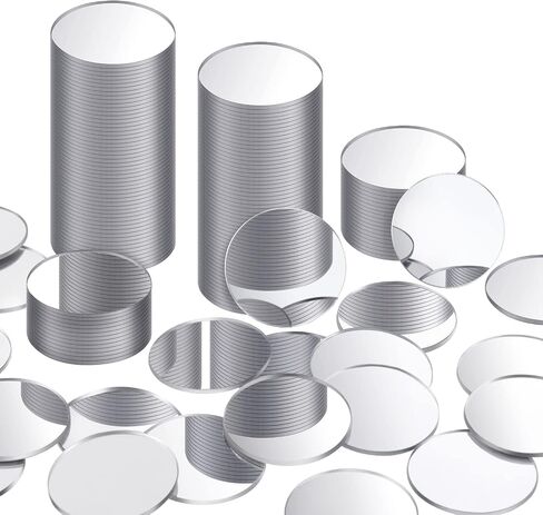 Blulu 100 Pieces Small Round Mirrors for Crafts, Adhesive Mirror, 1 Inch in Kuwait