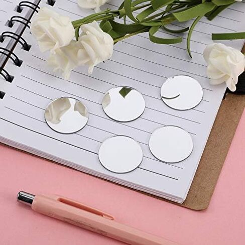Blulu 100 Pieces Small Round Mirrors for Crafts, Adhesive Mirror, 1 Inch in Kuwait