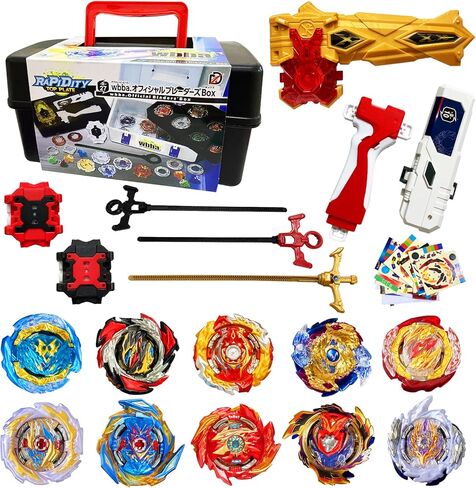 BeyBtatle Battling Top Burst Gyro Toy Set Combat Battling Game 10 Spinning Tops 1 St. Sword Ver Launcher + 2 bidirectional launchers with Portable Storage Box Gift for Kids Children Boys Ages 6+ in Kuwait