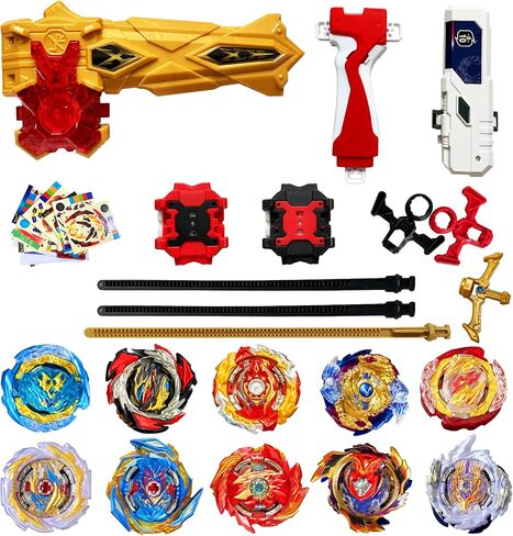 BeyBtatle Battling Top Burst Gyro Toy Set Combat Battling Game 10 Spinning Tops 1 St. Sword Ver Launcher + 2 bidirectional launchers with Portable Storage Box Gift for Kids Children Boys Ages 6+ in Kuwait