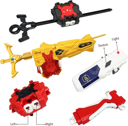 BeyBtatle Battling Top Burst Gyro Toy Set Combat Battling Game 10 Spinning Tops 1 St. Sword Ver Launcher + 2 bidirectional launchers with Portable Storage Box Gift for Kids Children Boys Ages 6+ in Kuwait