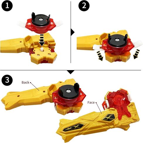 BeyBtatle Battling Top Burst Gyro Toy Set Combat Battling Game 10 Spinning Tops 1 St. Sword Ver Launcher + 2 bidirectional launchers with Portable Storage Box Gift for Kids Children Boys Ages 6+ in Kuwait