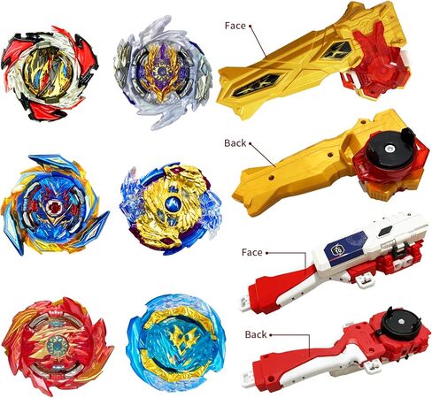 BeyBtatle Battling Top Burst Gyro Toy Set Combat Battling Game 10 Spinning Tops 1 St. Sword Ver Launcher + 2 bidirectional launchers with Portable Storage Box Gift for Kids Children Boys Ages 6+ in Kuwait