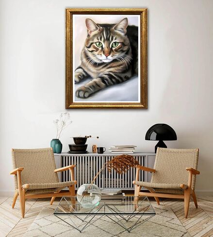 Jungobiu 5D الماس مجموعات الطلاء القط، DIY الماس الفن الحيوان مجموعات الطلاء مع الماس الحفر الكامل جولة الكريستال حجر الراين التطريز المستخدمة لتزيين جدار المكتب المنزلي 12 × 16 بوصة (30 × 40 سم) in Kuwait