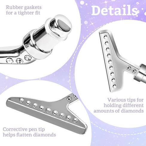 قلم رسم ماسي من هاوتون، أدوات فنية ماسية مع 6 أطراف معدنية و8 طين غراء، أقلام حفر ماسية 5D من الراتنج وأقلام منقطة للرسم الماسي عبر الغرز الفنية - وردي وأزرق in Kuwait