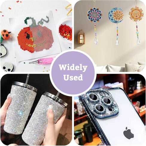 قلم رسم ماسي من هاوتون، أدوات فنية ماسية مع 6 أطراف معدنية و8 طين غراء، أقلام حفر ماسية 5D من الراتنج وأقلام منقطة للرسم الماسي عبر الغرز الفنية - وردي وأزرق in Kuwait