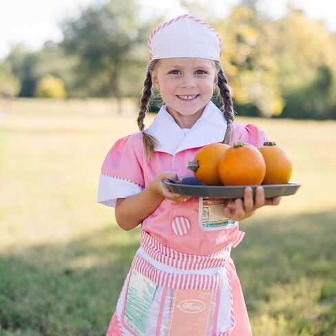 Melissa & Doug Waitress Role Play Costume Set (7 pcs) - Includes Apron, Order Pad, Cap Pink 3-6 years in Saudi Arabia