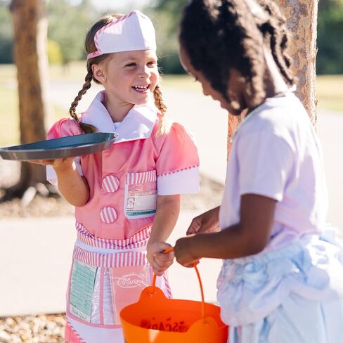 Melissa & Doug Waitress Role Play Costume Set (7 pcs) - Includes Apron, Order Pad, Cap Pink 3-6 years in Saudi Arabia