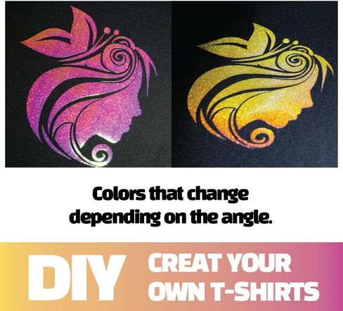 تي شيرت GIO-FLEX Aurora Glitter نقل الحرارة من الفينيل مقاس 10 × 12 بوصة - 12 لامع 4 نوع لامع عاكس HTV لاصق بالكي على النقل متوافق مع Cricut وSilhouette Cameo الضغط الحراري سهل قطع الأعشاب in Kuwait