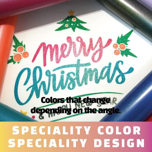 تي شيرت GIO-FLEX Aurora Glitter نقل الحرارة من الفينيل مقاس 10 × 12 بوصة - 12 لامع 4 نوع لامع عاكس HTV لاصق بالكي على النقل متوافق مع Cricut وSilhouette Cameo الضغط الحراري سهل قطع الأعشاب in Kuwait