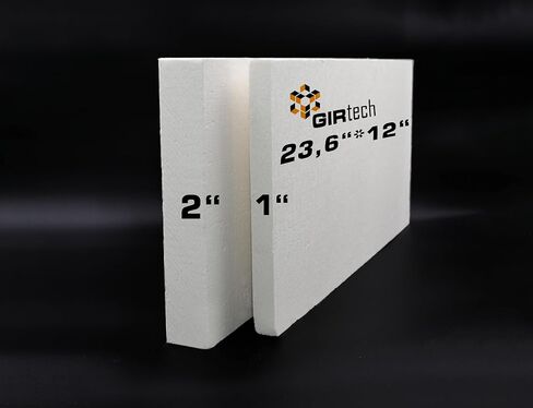 جيرتك لوح عازل من الياف السيراميك (2300 فهرنهايت) (23.6 انش × 12 انش × 1 انش)، لوح عازل مقاوم للحريق لمواقد الخشب وافران البيتزا والتشكيل والافران والمواقد - عبوة من قطعة واحدة in Kuwait