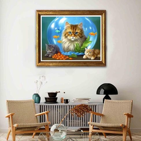 مجموعات الطلاء الماسي 5D من Jungobiu للبالغين باللونين الأسود والأبيض، مجموعات فنية من الألماس DIY مثاقب مستديرة كاملة طلاء الحيوانات مع خرز الفسيفساء الماسي حسب الرقم ديكور المنزل 12 × 12 بوصة (30 × 30 سم) in Kuwait