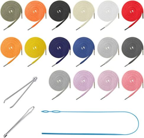 16 Pieces Replacement Drawstrings, Hoodie String Replacement with 3 Pieces Drawstring Threader Tool, Drawcord Replacement for Sweatpants Shorts(Multi) in Kuwait