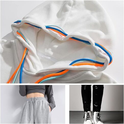 16 Pieces Replacement Drawstrings, Hoodie String Replacement with 3 Pieces Drawstring Threader Tool, Drawcord Replacement for Sweatpants Shorts(Multi) in Kuwait