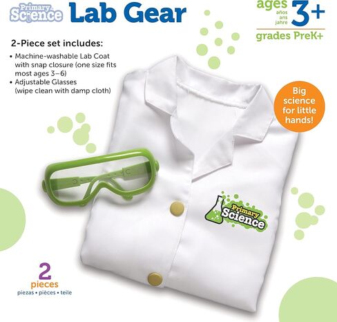 Learning Resources Beaker Creatures Lab Gear - 2 Pieces, Ages 5+ Lab Coat & Glasses for Kids, Science Exploration Games, STEM Toys for Kids in Saudi Arabia