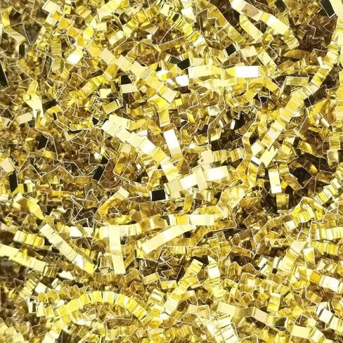 حشو أجاد الورق الفضي من Keoferlo، 1/2 رطل، حشو معدني قزحي الألوان لصناديق الهدايا، أغلفة الهدايا، سلال الهدايا (فضي معدني) in Kuwait