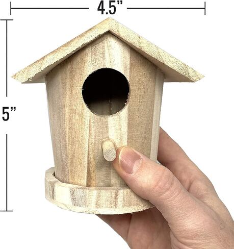 Wooden Birdhouse Kits for Kids - Pixiss 5 Pack DIY Wooden Bird Houses to Paint - Bulk Craft Kits for Kids, DIY Bird House Kit, Paint Your Own Birdhouse - Unfinished Heavy Duty Wood Birdhouses in Kuwait