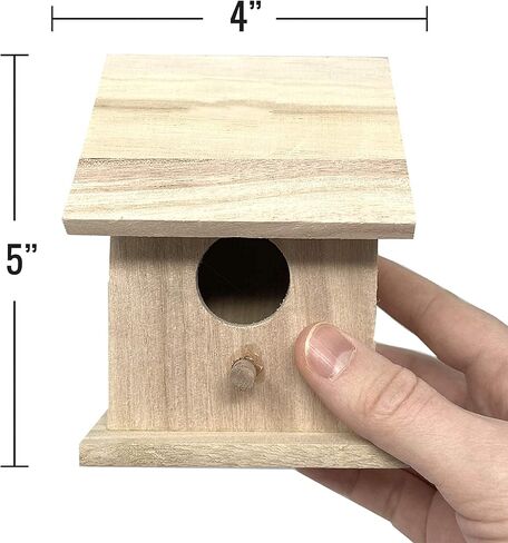 Wooden Birdhouse Kits for Kids - Pixiss 5 Pack DIY Wooden Bird Houses to Paint - Bulk Craft Kits for Kids, DIY Bird House Kit, Paint Your Own Birdhouse - Unfinished Heavy Duty Wood Birdhouses in Kuwait