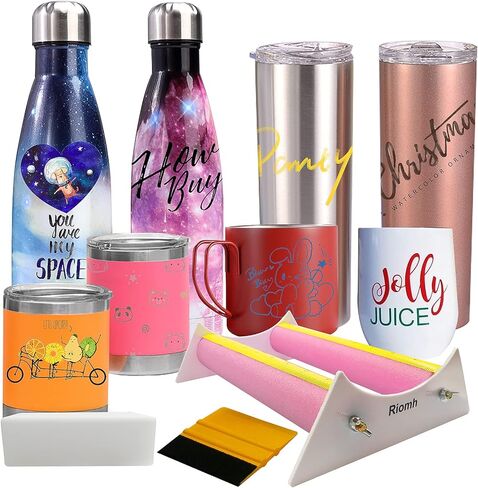 Cup Cradle for Tumbler with an Adjustment Pad and a Felt Edge Squeegee, Vinyl Holder with Foam Measurements for Crafting Decals on Cups and Bottles in Kuwait