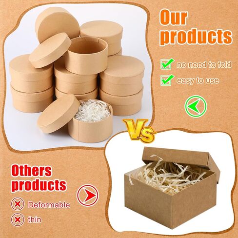 Geyee 48 Pcs Round Paper Mache Box, Small Gift Box with Lid 3.9 Inch Nesting DIY Cardboard Craft Empty Boxes for Kids Adults Decoupaging Painting Crafting Storing Jewelry Treasure in Saudi Arabia