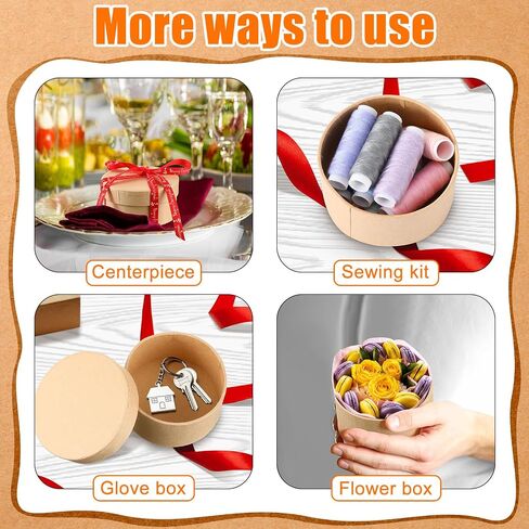 Geyee 48 Pcs Round Paper Mache Box, Small Gift Box with Lid 3.9 Inch Nesting DIY Cardboard Craft Empty Boxes for Kids Adults Decoupaging Painting Crafting Storing Jewelry Treasure in Saudi Arabia