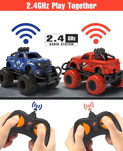 EHO Remote Control Car for Boys 4-7, Monster Truck Toys for 3 4 5 6 Years Old Boys, 2.4Ghz Rc Car Boys Toys Age 4-5, 1/43 Mini Car Toy for 3 4 5 6 Years Old Boys Girls Gifts for 3-6 Years Old in Kuwait