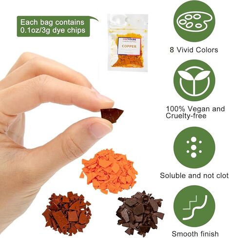 صبغات شموع لصنع الشموع - صبغة شمع لصنع الشموع - صبغة كولور لشمع الصويا - 8 الوان شائعة ورقائق صبغ الشمع in Kuwait