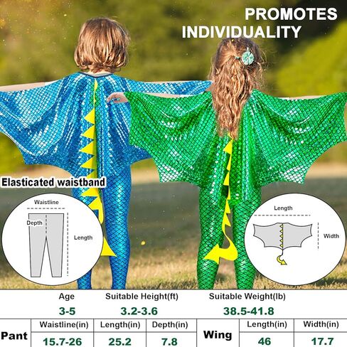 iROLEWIN Dragon-Wings-زي للأطفال الصغار ديناصور زي دينو فستان الرأس قناع وطماق حفلة عيد ميلاد تفضل اللعب in Kuwait