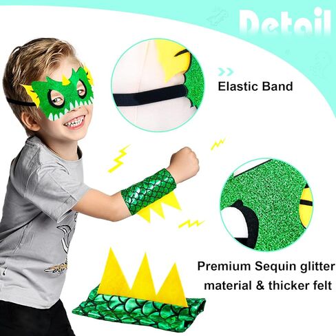 iROLEWIN Dragon-Wings-زي للأطفال الصغار ديناصور زي دينو فستان الرأس قناع وطماق حفلة عيد ميلاد تفضل اللعب in Kuwait