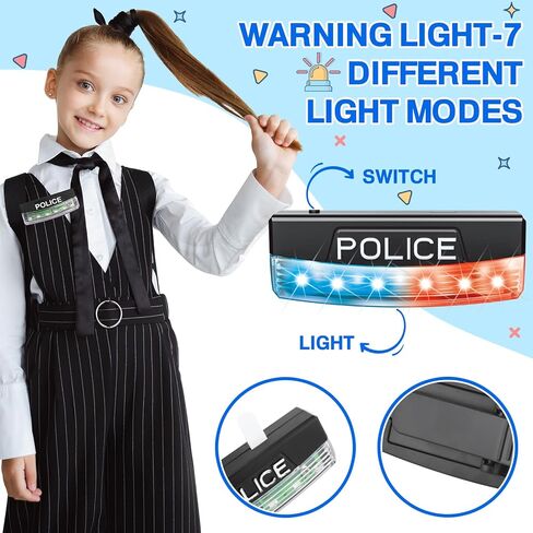 IVENRXIU Police Costume for Kids, 20Pcs Police Officer Costume Pretend Play Toy with Police Accessories and Storage Bag, Kids Halloween Costumes for Girls Boys Role-playing, Cosplay, Themed Parties in Kuwait