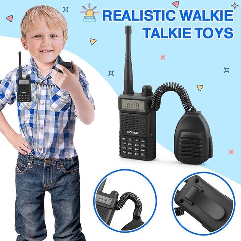 IVENRXIU Police Costume for Kids, 20Pcs Police Officer Costume Pretend Play Toy with Police Accessories and Storage Bag, Kids Halloween Costumes for Girls Boys Role-playing, Cosplay, Themed Parties in Kuwait