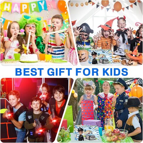 IVENRXIU Police Costume for Kids, 20Pcs Police Officer Costume Pretend Play Toy with Police Accessories and Storage Bag, Kids Halloween Costumes for Girls Boys Role-playing, Cosplay, Themed Parties in Kuwait