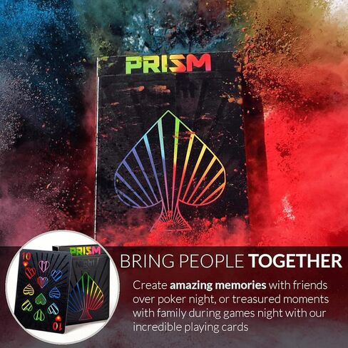 Premium Playing Cards, Deck of Cards with Free Card Game eBook, Cool Prism Gloss Ink, Great Poker Cards, Unique Bright Rainbow & Red Colors for Kids & Adults, Black Playing Cards Games in Kuwait