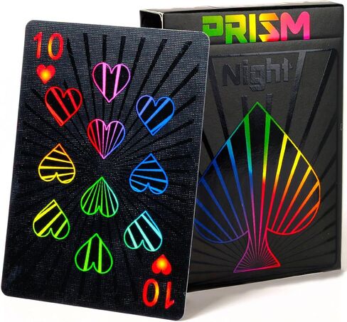 Premium Playing Cards, Deck of Cards with Free Card Game eBook, Cool Prism Gloss Ink, Great Poker Cards, Unique Bright Rainbow & Red Colors for Kids & Adults, Black Playing Cards Games in Kuwait