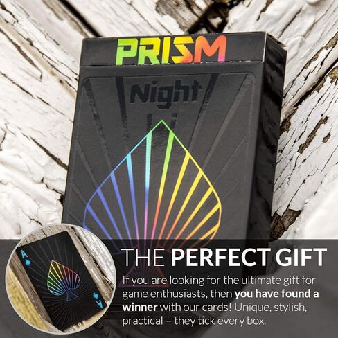 Premium Playing Cards, Deck of Cards with Free Card Game eBook, Cool Prism Gloss Ink, Great Poker Cards, Unique Bright Rainbow & Red Colors for Kids & Adults, Black Playing Cards Games in Kuwait