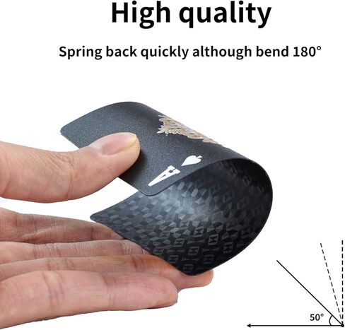 Joyoldelf Cool Black Foil Poker Playing Cards, Waterproof Deck of Cards with Gift Box, Use for Party and Game in Kuwait