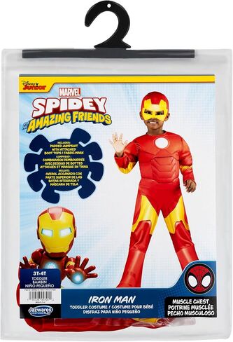 زي Marvel Iron Man Deluxe للأطفال الصغار 3T/4T، أحمر in Saudi Arabia