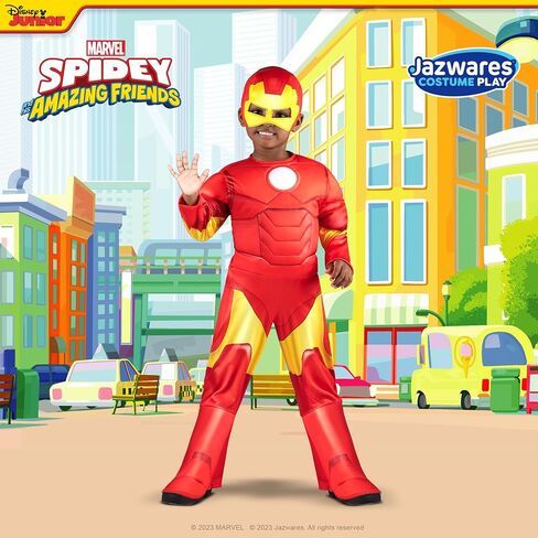 زي Marvel Iron Man Deluxe للأطفال الصغار 3T/4T، أحمر in Saudi Arabia