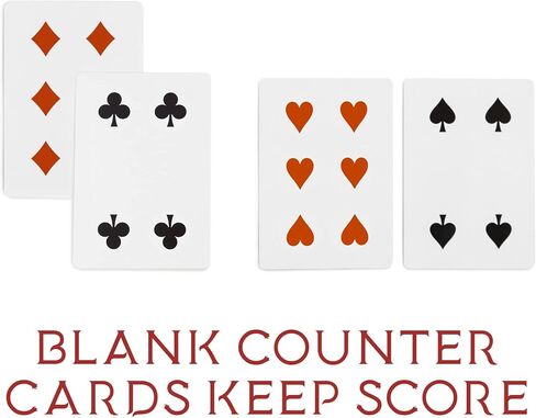 Brybelly Euchre Card Game - 2 Specialty Decks Pre-Stripped to 33 Cards for Classic American Euchre or 32 Card 6-Player Variant - Custom Bower Jacks Card Art and Blank Counter Cards Included in Saudi Arabia