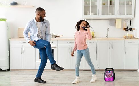 اي كيدز الة كاريوكي للاطفال ذات جيرل لاي لاي، مكبر صوت بلوتوث مع ميكروفون ومسجل كاريوكي لحفظ ومشاركة الاداء عبر منفذ USB in Saudi Arabia
