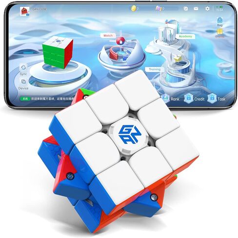 GAN 356 i 3 Stickerless Speed Cube, 3x3 Smart Cube 356 i3 Gans Magnetic Cube Intelligent Tracking Timing Movements Steps with CubeStation App Gan Cube Puzzle Toys(GAN Robot not Included) in Saudi Arabia