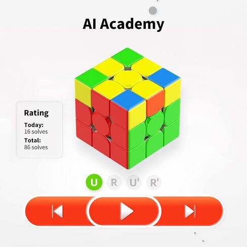 GAN 356 i 3 Stickerless Speed Cube, 3x3 Smart Cube 356 i3 Gans Magnetic Cube Intelligent Tracking Timing Movements Steps with CubeStation App Gan Cube Puzzle Toys(GAN Robot not Included) in Saudi Arabia